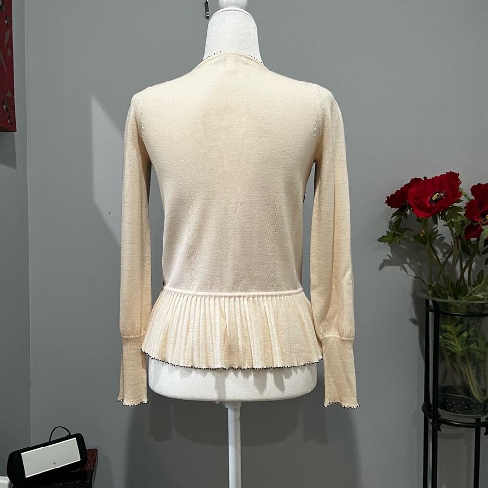 New Sigrid Olsen Silk Wool Peplum Flutter Lace Be… - image 3